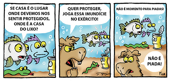 8. Que problema ecológico a tirinha abaixo retrata?​ 