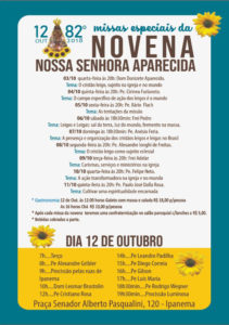 Programação da Novena de Nossa Senhora Aparecida